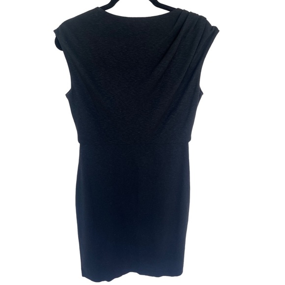 Diane Von Furstenberg dark gray cap sleeve cinched wool blend midi dress size 6 - Picture 2 of 6